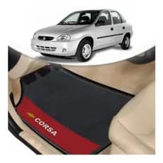 Tapete Borracha Automotivo Gm Corsa Lado Vermelho 4 Pçs