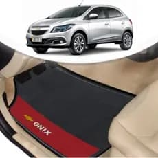 Tapete Borracha Automotivo Gm Onix Lado Vermelho 4 Pçs