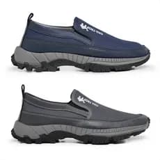 Kit 2 Tênis Mocassim Adventure Antiderrapante Calce Fácil Caminhada Trilha