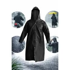 Capa De Chuva Impermeável Forrado Com Capuz Epi Preto