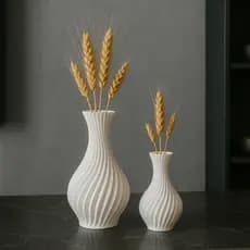 kit 2 Vasos em Espiral 18/11 cm Decorativo Flores Elegancia