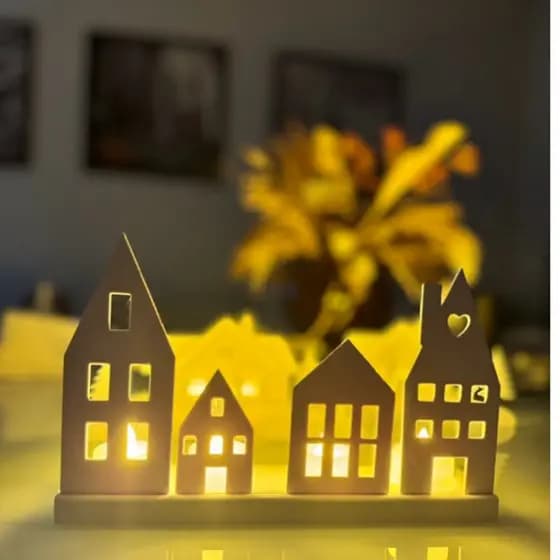 Vila decorativa iluminada | Luz de chá
