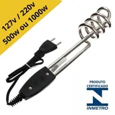 Ebulidor Elétrico, Mergulhão, Rabo Quente 127V ou 220V Ferve Água Rápido, Aquecedor De Agua
