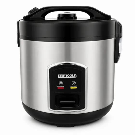 Panela Eletrica Arroz 1 Litro 5 Xicaras 400w Cozimento Facil Compacta 127V Preta Antiaderente