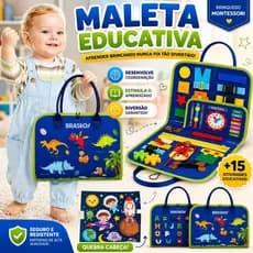 Maleta Sensorial Montessori infantil Atividade coordenação motora interativa educativa Autismo