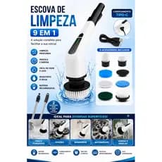 Esfregão Elétrico 9 em 1 Sem fio Escova De Limpeza Pesada Multiuso Recarregável Giratória