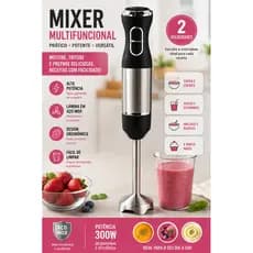 Mixer Elétrico Portátil 800W 2 Velocidades Lâmina em Aço Inox 220V PRODUTO REEMBALADO