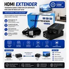 Extensor HDMI 60m - Compacto e Alta Resolução, Proteção Contra Interferência