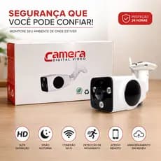 Câmera de Segurança Wi-Fi HD Visão Noturna IP66 Externa/Interna App Yoosee