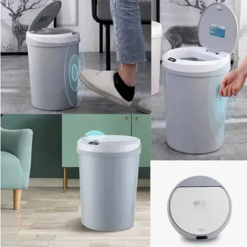 Lixeira Recarregável 12l Com Sensor De Proximidade Automática Banheiro Cozinha Lixo Inteligente