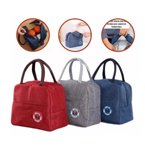 Bolsa Térmica Lancheira Marmita Para Academia E Passeios Ursinho Lunch Bag