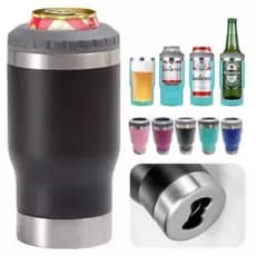 Copo Térmico Aço Inox Porta Garrafa Latinha Conserva Gelado 420ml Com Abridor