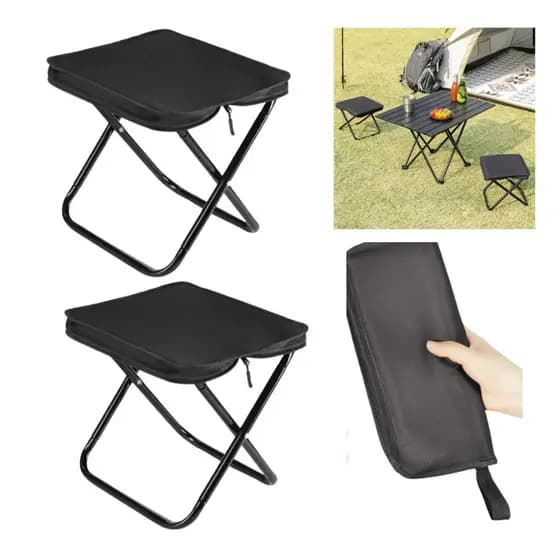Kit 2 Cadeiras Dobrável Portátil Para Camping Praia Pesca Resistente