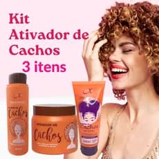 Kit Ativador de Cachos Shampoo + Máscara 500ml + Gelatina Finalizadora de Cachos 240ml Naxos