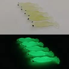 Nano camarão artificial 4,5 cm MB cor Glow 10 unidades