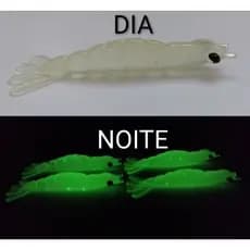Camarão artificial 7 cm Glow com 10 unidades