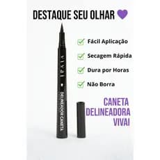Delineador Líquido em Caneta Vivai | Preto Intenso, à Prova D’Água e de Longa Duração
