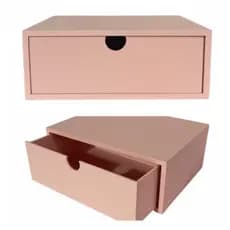 Gaveta organizadora Rosa MDF Porta Joias Brincos Colares Anel e Maquiagem