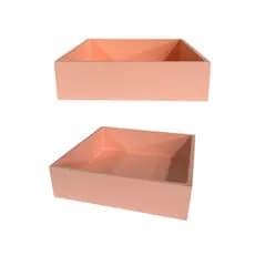 Bandeja Rosa MDF 25x25cm organizadora de Maquiagem e Perfume