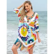 Mulheres Senhoras Esportes Novo Estilo BIKINI-Plus Size Túnica De Praia Para , Roupa De Banho , Roupas De Proteção Solar