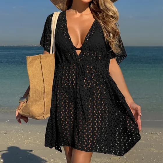 Senhoras Meninas Oco Para Fora De Malha Biquíni Cobrir Praia Férias Sol Banho Protetor Solar Vestir Moda Casual