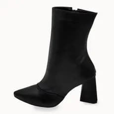 Bota Feminina Cano Médio Botinha Feminina Super Leve Moda Casual Botas Feminina Salto Grosso Salto Alto Bico Fino