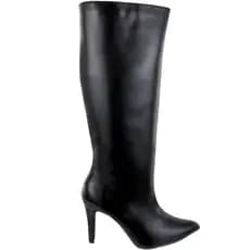 Bota Feminina Cano Longo Preta Bota Feminina Salto Fino Confortavel Bico Fino Zíper Inverno Moda Promoção Show Botas