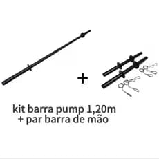 Kit Barra Body Pump 1,2 + Par de Halter Academia Musculação Treino