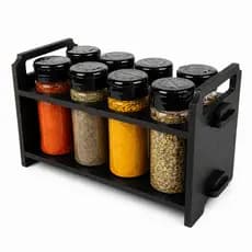 Porta Temperos 8 Potes Organizador Cozinha Mesa Bancada Gourmet