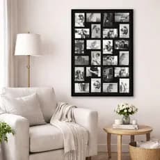 Porta Retrato Multifotos 24 Fotos 10x15cm Com Vidro Grande Decorativo Parede Sala Quarto