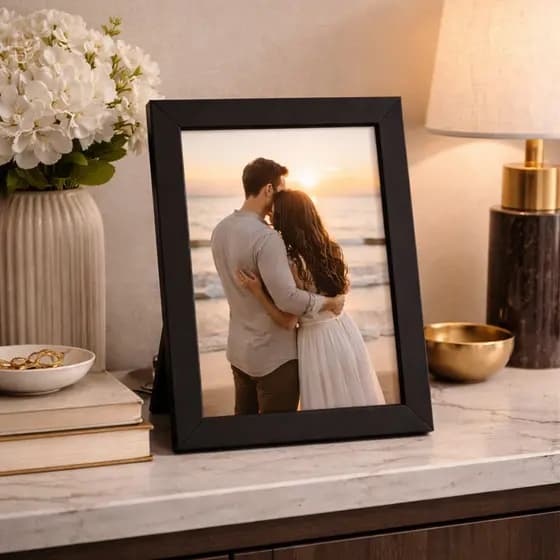 Porta Retrato 15x21cm A5 Com Vidro e Suporte Para Fotos Decorativo Sala Quarto