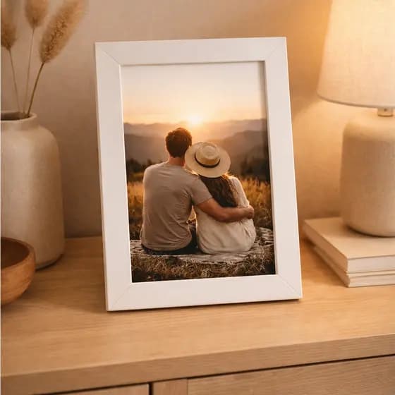 Porta Retrato 15x21cm A5 Com Vidro e Suporte Para Fotos Decorativo Sala Quarto