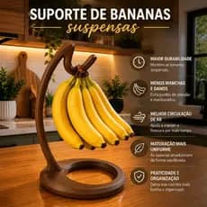 Suporte para Bananas Suspensas, mais Frescas e Organizadas com estilo para sua casa
