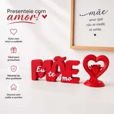 KIT MÃE Eu Te Amo Presente Dia das Mães | Decoração Lembrança Romântica com Rosa Linda