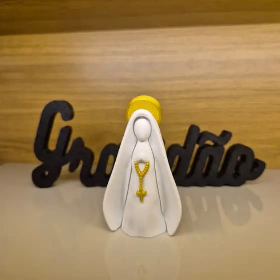 Nossa Senhora Aparecida Decorativa - Religiosa com Detalhes em Dourado, Perfeita para decoração