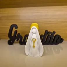 Nossa Senhora Aparecida Decorativa - Religiosa com Detalhes em Dourado, Perfeita para decoração