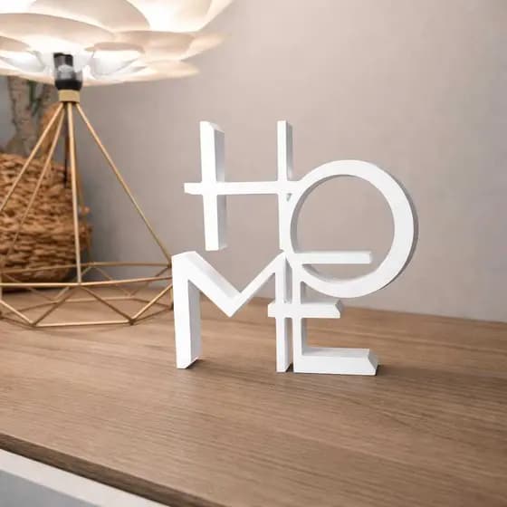 Placa Decorativa HOME - Estilo Moderno  para Sala, Quarto e Escritório  Decoração ambiente Elegante