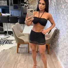 Conjunto Moda Feminina Saia e Top Arrastão