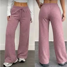 Calça Pantalona Plus Size Feminina Lanzinha Com Bolso Cintura Alta