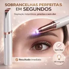 Caneta Depiladora Sobrancelha Elétrica Recarregável USB - Aparador Facial Unissex Indolor com Luz LED Portátil