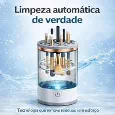 Limpador de Pincéis Maquiagem Elétrico Automático USB Bivolt Lavador Portátil Rápido