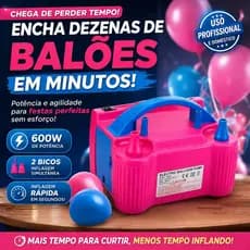 Bomba Inflador de Balão Elétrico 2 Bicos 220V 600W Máquina Encher Bexiga Festa Rápida