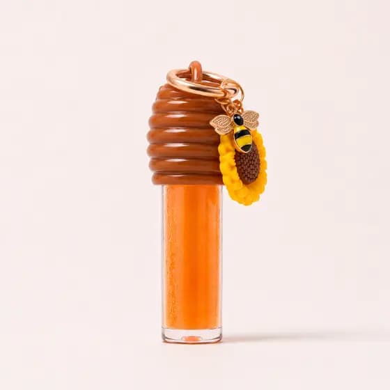 Lip Oil Mel Honey Com Chaveiro Hidratante Labial Brilho Gloss Lábios girassol