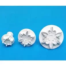 Kit Cortador Ejetor Estrelas Mandala C/3 para Biscuit e Pasta Americana