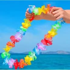KIT Colar Havaiano Carnaval Colorido Vermelho Verão Praia Acessório de Moda Artigo de Festa