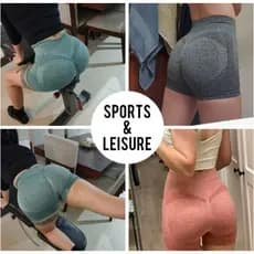 Shorts De Cintura Alta Esportivo Americano Feminino Fitness Abdômen Apertado Confortável Leggings Calça Feminina--0218