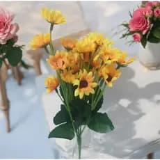 Buquê de Mini Girassol 30CM Flores Plantas Artificiais Decoração de Ambientes Diversos - 3922-22