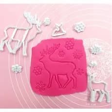 Kit Cortador Molde de Rena Natalina Biscuit Pasta Americana Confeitaria - C4933