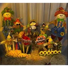 Espantalho de Palha Diversos Modelos para Decoração Arraiá Festa Junina Cenários.