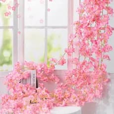 Corrente De Cerejeira Artificial 180cm Flores Decoração Decorativa Flor Planta Artificial Trepadeira